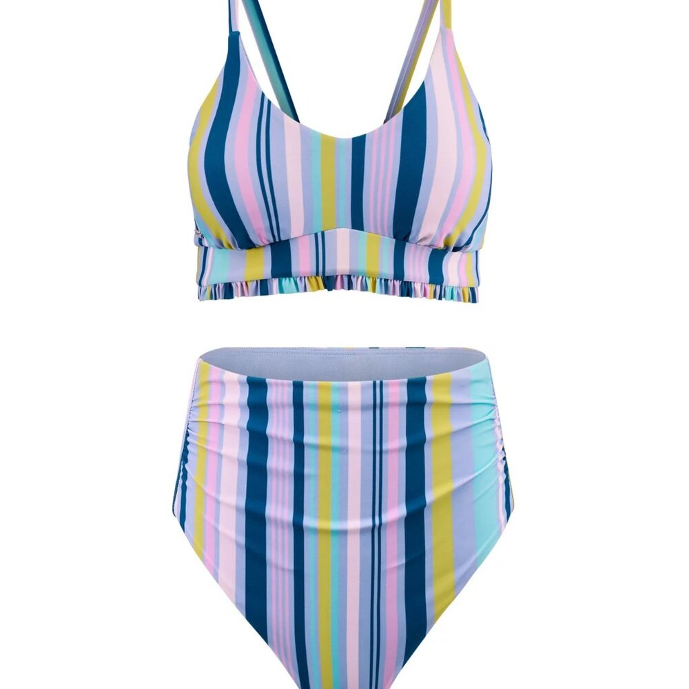 Adore Me Stripe Two piece swimsuit, XL